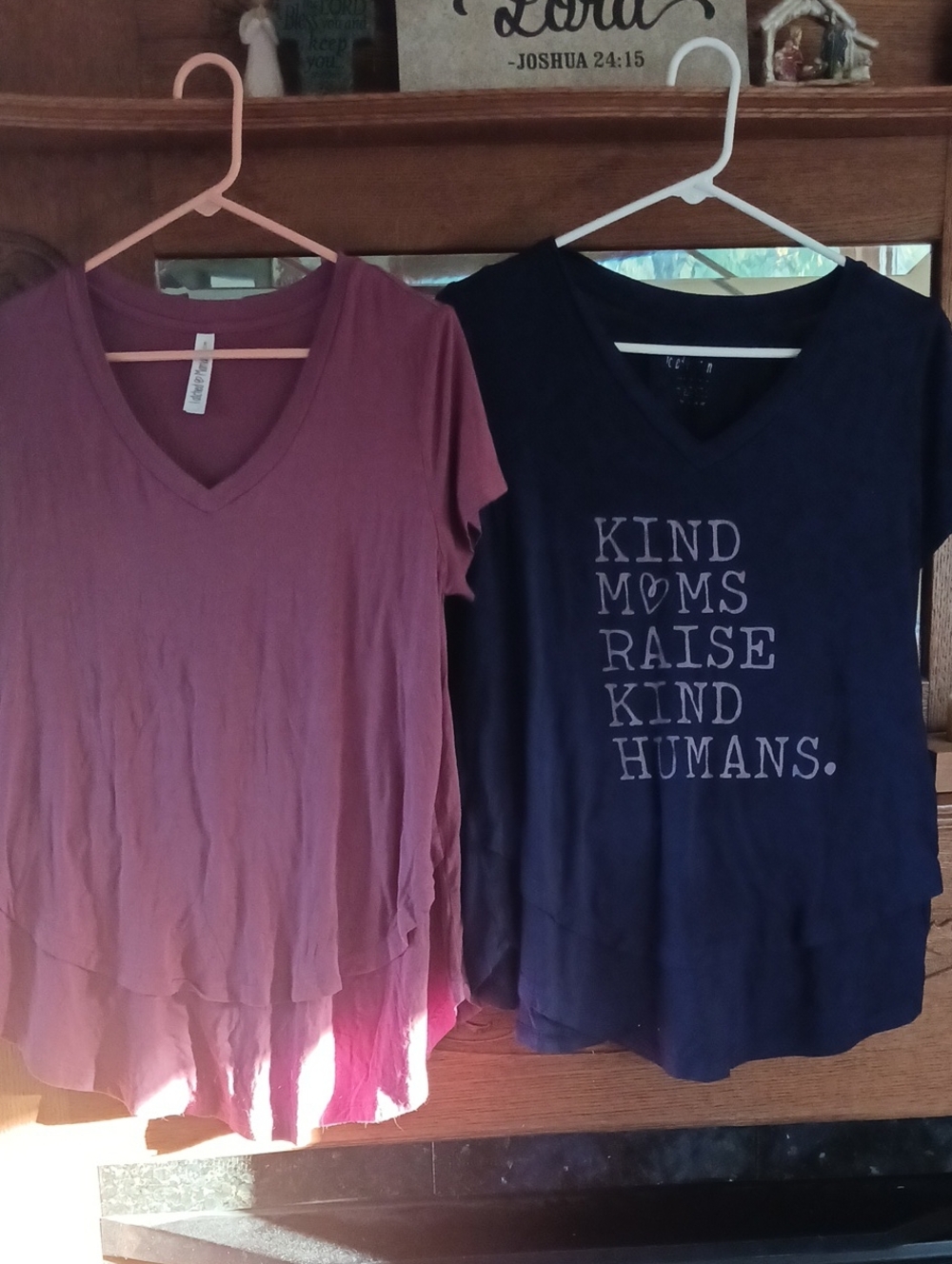 Latched Mama Layered V-Neck Tee in Mauve